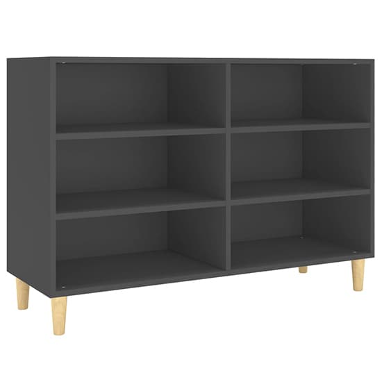 Larya Wooden Bookcase With 6 Shelves In Grey_3