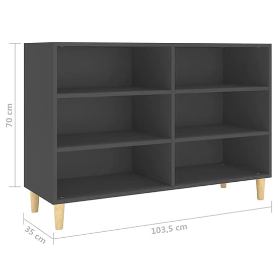 Larya Wooden Bookcase With 6 Shelves In Grey_5