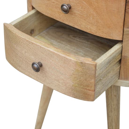 Lasix Wooden Circular Bedside Cabinet In Oak Ish With 2 Drawers_3