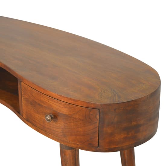 Lasix Wooden Wave Study Desk In Chestnut With 2 Drawers_3