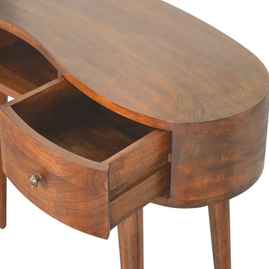 Lasix Wooden Wave Study Desk In Chestnut With 2 Drawers_4