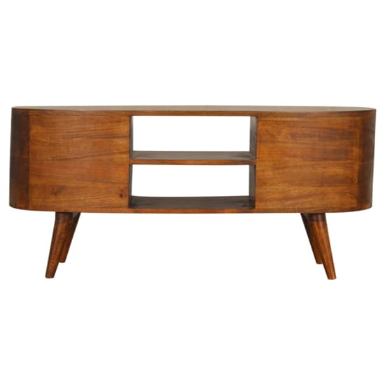 Lasix Wooden Wave TV Stand In Chestnut With 4 Drawers_5