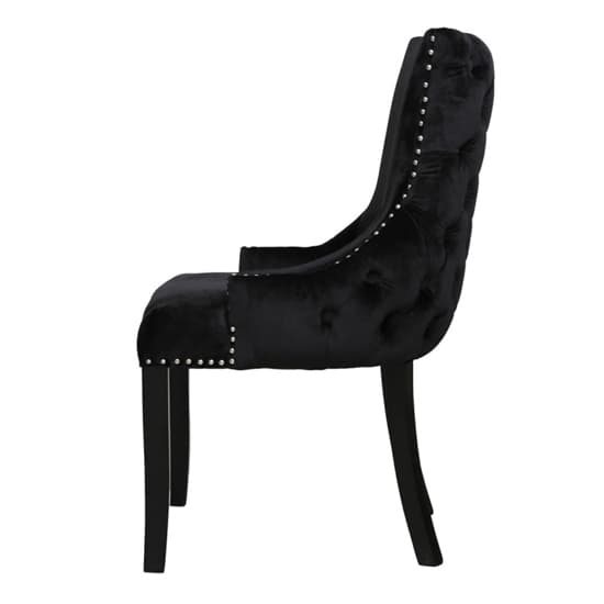 Laughlin Black Velvet Dining Chairs With Tufted Back In Pair_4