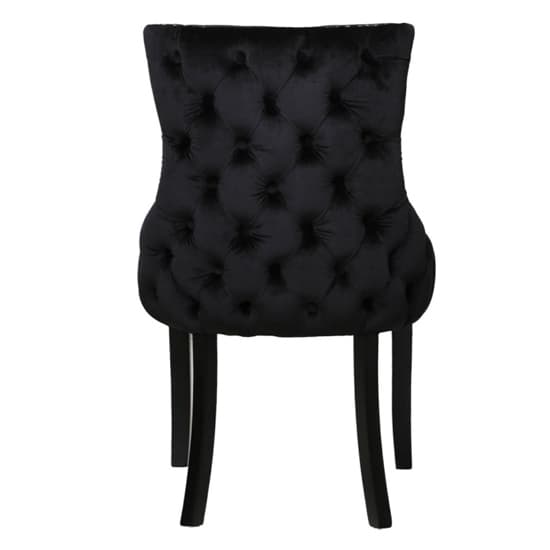 Laughlin Black Velvet Dining Chairs With Tufted Back In Pair_5