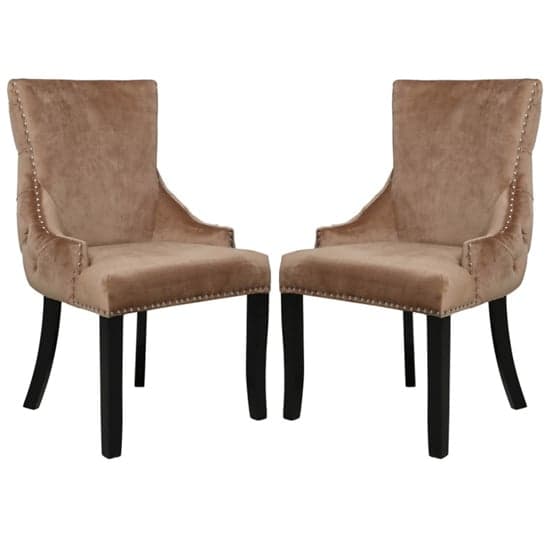 Laughlin Champagne Velvet Dining Chairs With Tufted Back In Pair_1