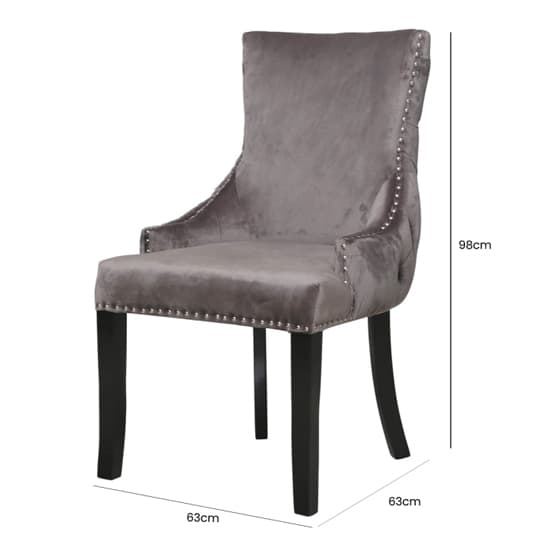 Laughlin Grey Velvet Dining Chairs With Tufted Back In Pair_5