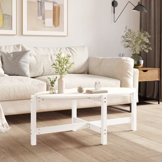 Laurel Solid Pine Wood Coffee Table In White Furniture in Fashion