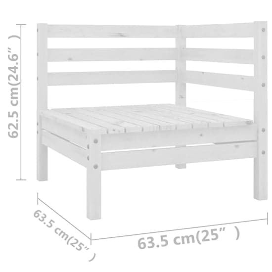 Laurie Solid Pinewood Garden Lounge Set In White_5