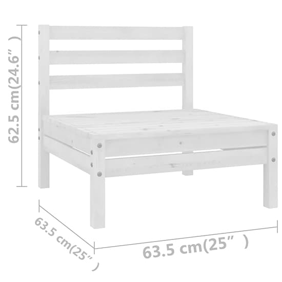 Laurie Solid Pinewood Garden Lounge Set In White_6