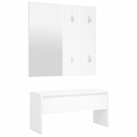 Lautoka Wooden Hallway Furniture Set In White_3