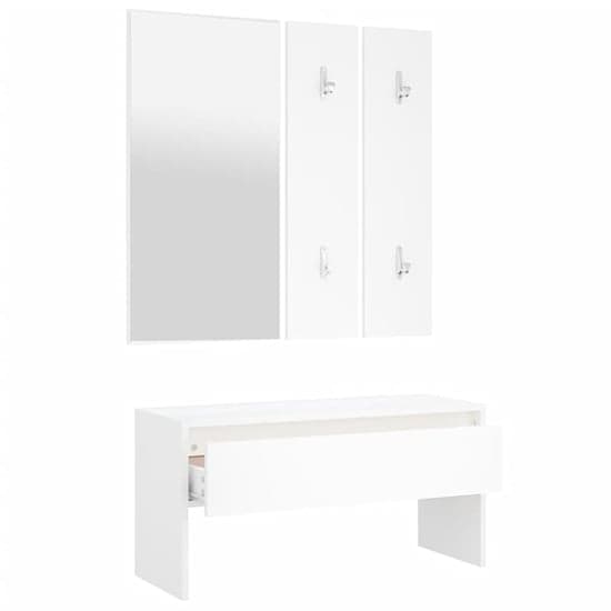 Lautoka Wooden Hallway Furniture Set In White_4