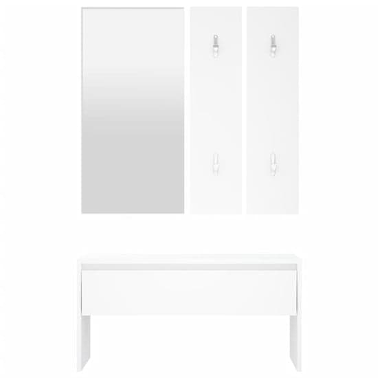 Lautoka Wooden Hallway Furniture Set In White_5