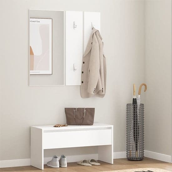 Lautoka Wooden Hallway Furniture Set In White_1