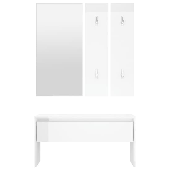 Lautoka High Gloss Hallway Furniture Set In White_4