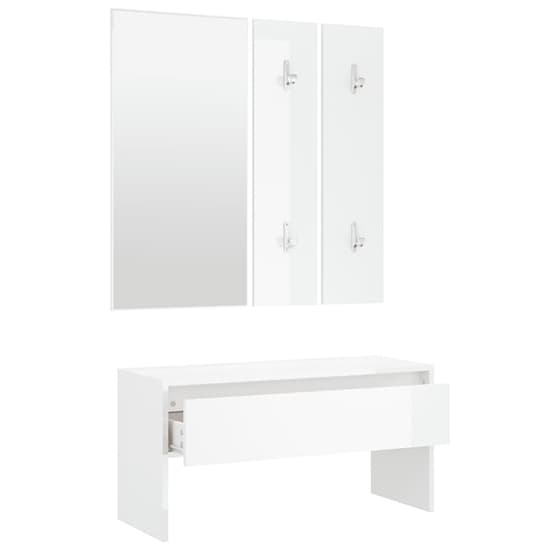 Lautoka High Gloss Hallway Furniture Set In White_5