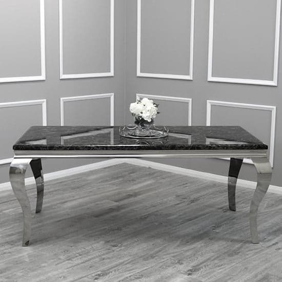 Laval Black Marble Dining Table With 6 Elmira Black Chairs_2
