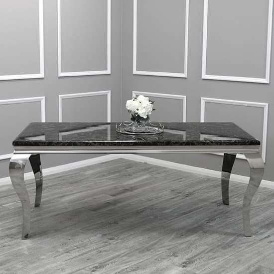 Laval Black Marble Dining Table With 6 Elmira Dark Grey Chairs_2