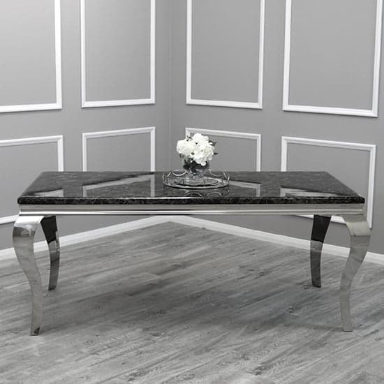 Laval Black Marble Dining Table With 8 Elmira Dark Grey Chairs_2