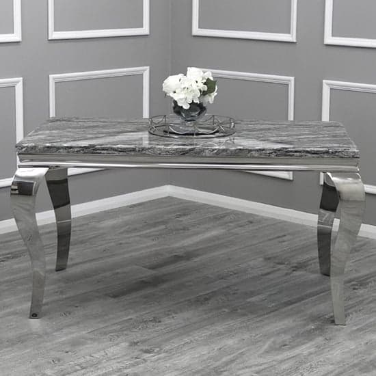 Laval Extra Large Marble Top Dining Table In Dark Grey_2