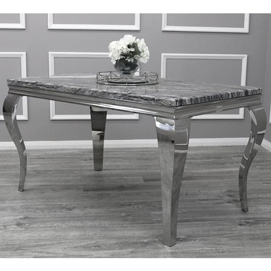 Laval Extra Large Marble Top Dining Table In Dark Grey