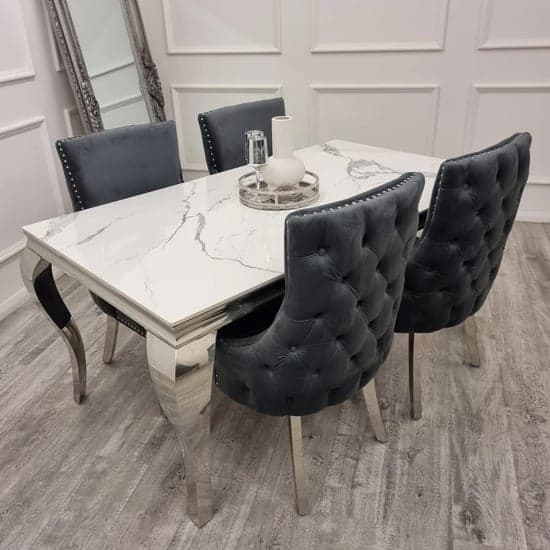 Laval Extra Large Sintered Stone Dining Table In Polar White_2