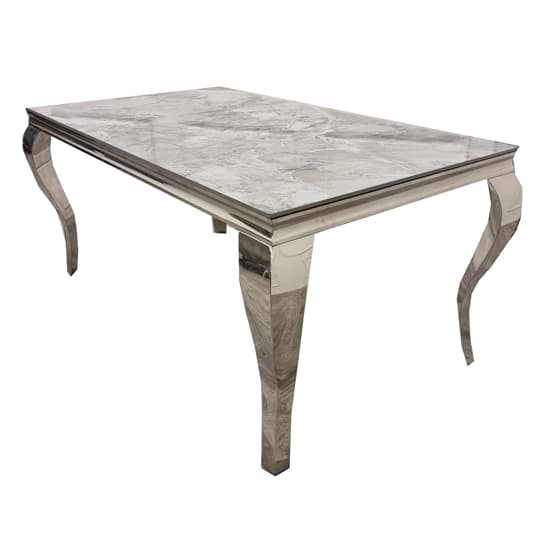 Laval Extra Large Sintered Stone Dining Table In Stomach Grey