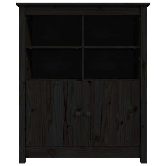 Laval Solid Pine Wood Sideboard With 2 Doors In Black_4