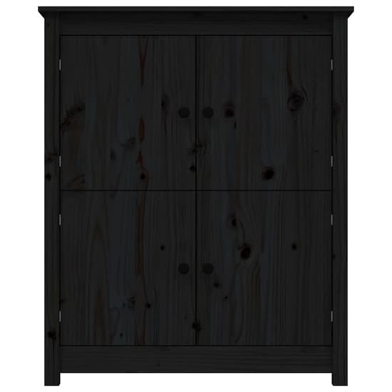 Laval Solid Pine Wood Sideboard With 4 Doors In Black_4
