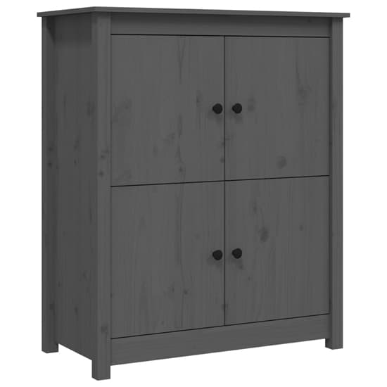 Laval Solid Pine Wood Sideboard With 4 Doors In Grey_3