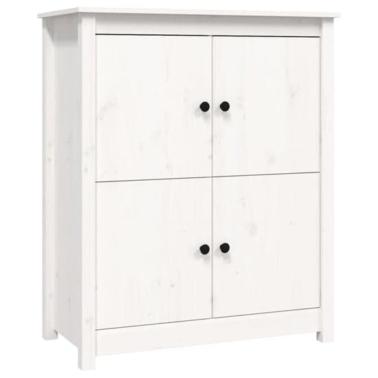 Laval Solid Pine Wood Sideboard With 4 Doors In White_3