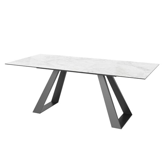 Lanton Ceramic And Glass Extending Dining Table In Light Grey_1