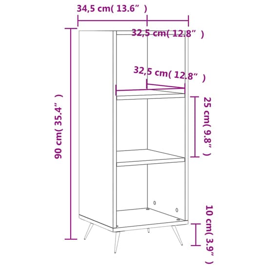 Lavey High Gloss Shelving Unit With 2 Shelves In White_6