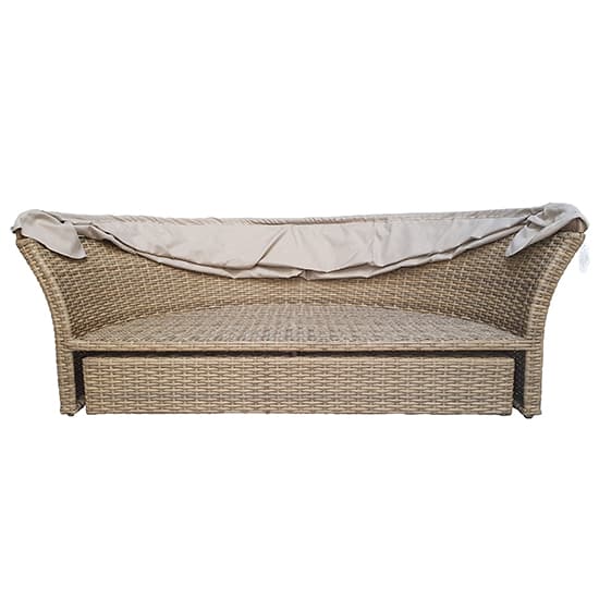 Lavey Weave Half Round Day Bed In Natural With Beige Cushions_4