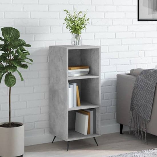 Lavey Wooden Shelving Unit With 2 Shelves In Concrete Effect_1