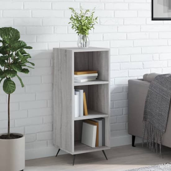 Lavey Wooden Shelving Unit With 2 Shelves In Grey Sonoma Oak_1