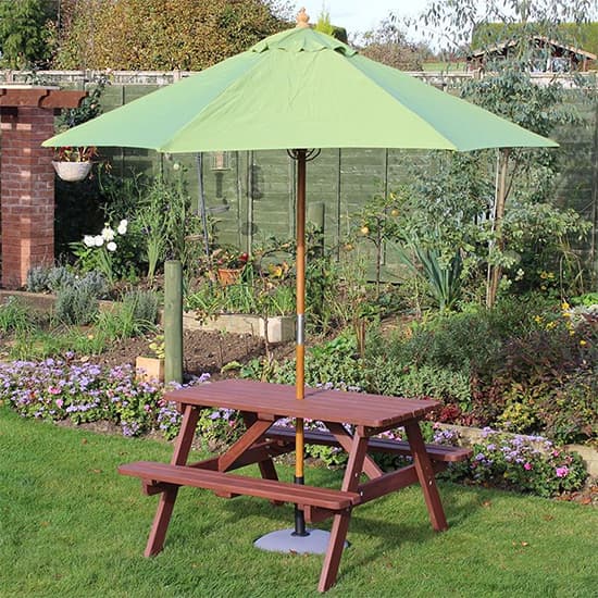 Lavi Round 2.5M Parasol With Wood Pulley In Light Green_7