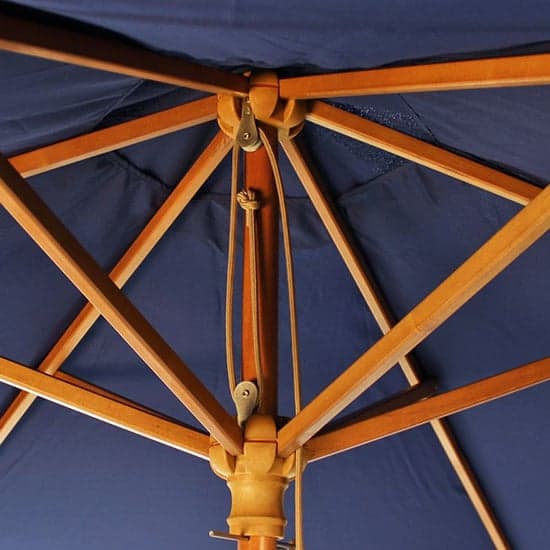 Lavi Round 2.5M Parasol With Wood Pulley In Navy Blue_2
