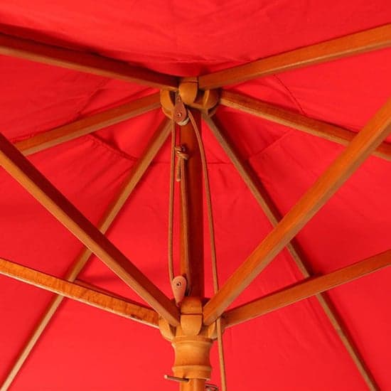 Lavi Round 2.5M Parasol With Wood Pulley In Red_2