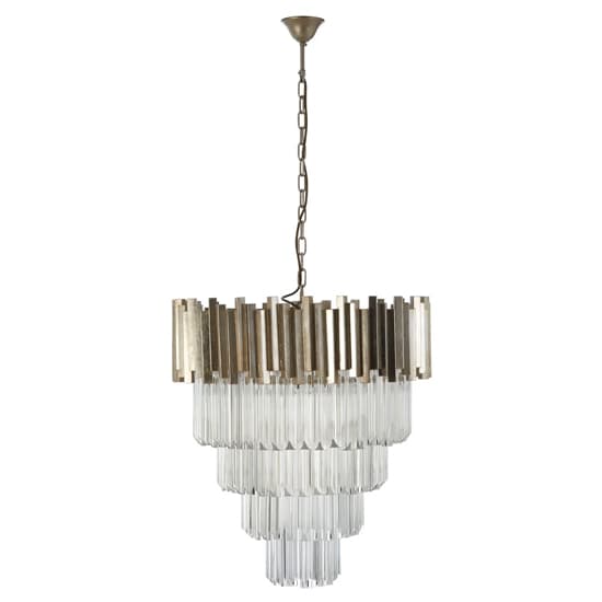 Lawton Large Clear Glass Chandelier Ceiling Light In Silver_2