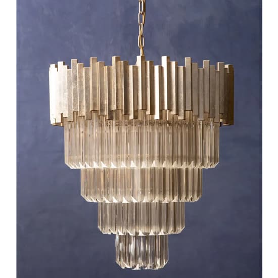 Lawton Large Clear Glass Chandelier Ceiling Light In Silver_6