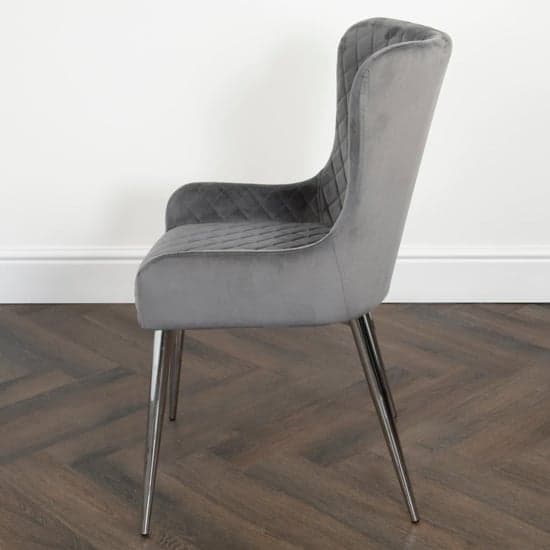 Laxly Diamond Grey Velvet Dining Chairs In Pair_3