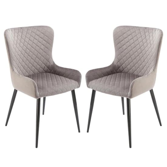 Laxly Diamond Grey Velvet Dining Chairs In Pair_1