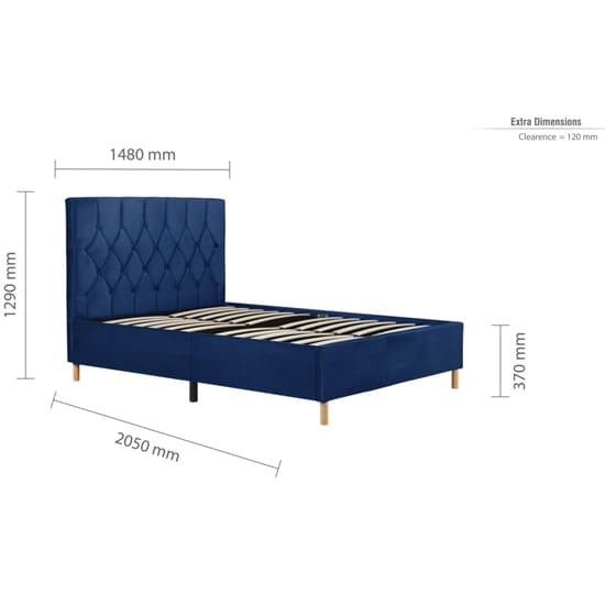 Laxly Fabric Double Bed In Blue_6