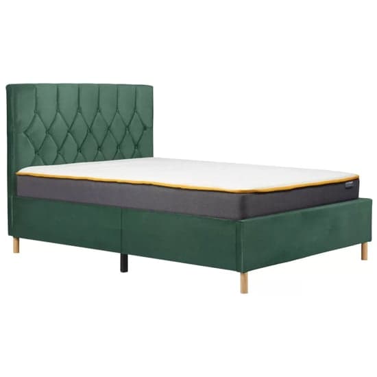 Laxly Fabric Double Bed In Green_2