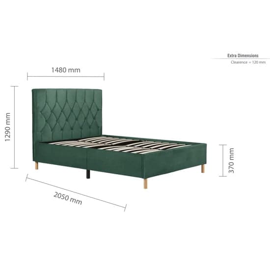Laxly Fabric Double Bed In Green_6