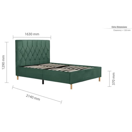 Laxly Fabric King Size Bed In Green_6