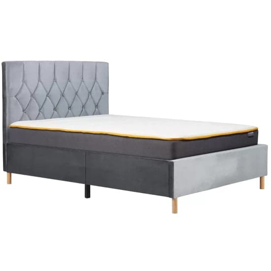 Laxly Fabric King Size Bed In Grey_2