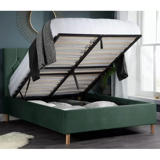 Laxly Fabric Ottoman Double Bed In Green_2