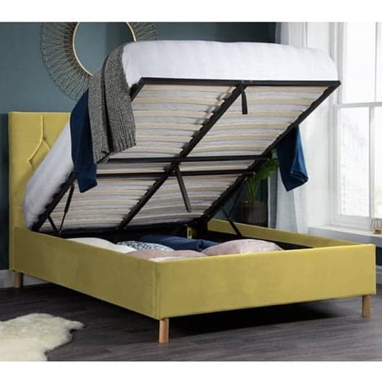 Laxly Fabric Ottoman King Size Bed In Mustard_2