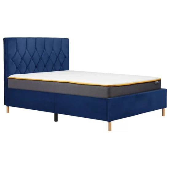 Laxly Fabric Small Double Bed In Blue_2